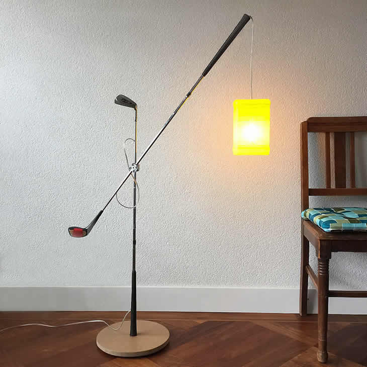 Loft&Light 57: upcycled golf clubs lamp by Gilbert de Rooij