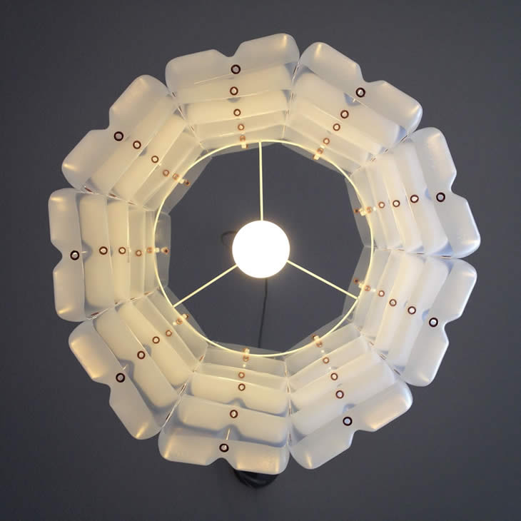 GilbertsDesign_MilkDrum_Lamp_02 MilkDrum: upcycled plastic milk cartons lampshade by Gilbert de Rooij