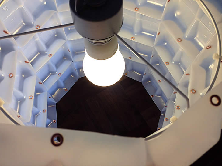 GilbertsDesign_MilkDrum_Lamp_07 MilkDrum: upcycled plastic milk cartons lampshade by Gilbert de Rooij