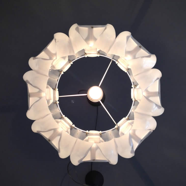 MilkShell2: plastic milk cartons lampshade by Gilbert de Rooij
