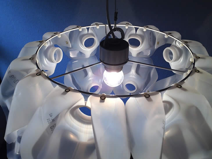 MilkShell2: plastic milk cartons lampshade by Gilbert de Rooij