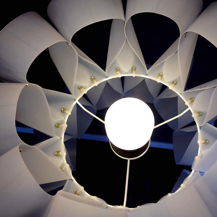 GilbertsDesign_MilkWaves_Lamp_02 MilkWaves: upcycle milk cartons lampshade by Gilbert de Rooij