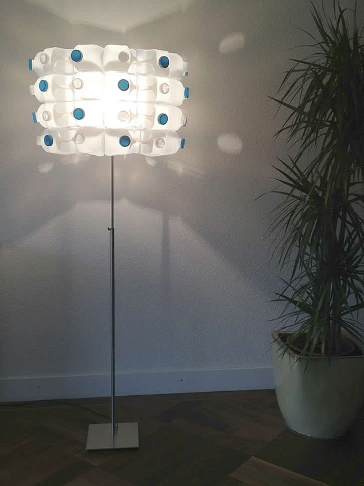 MilkWheel: upcycle milk cartons lampshade by Gilbert de Rooij