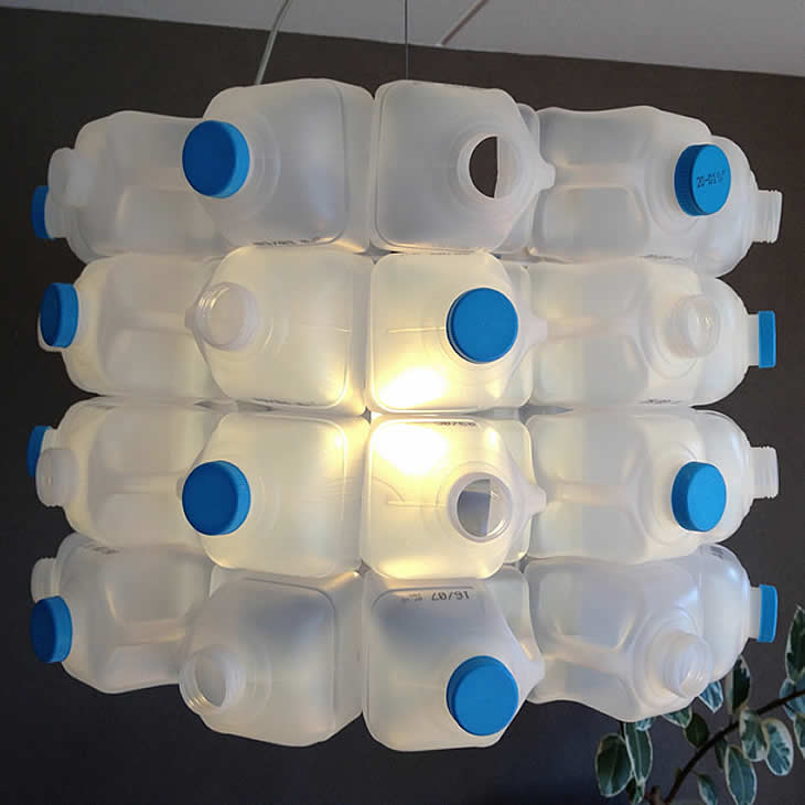 MilkWheel: upcycle milk cartons lampshade by Gilbert de Rooij